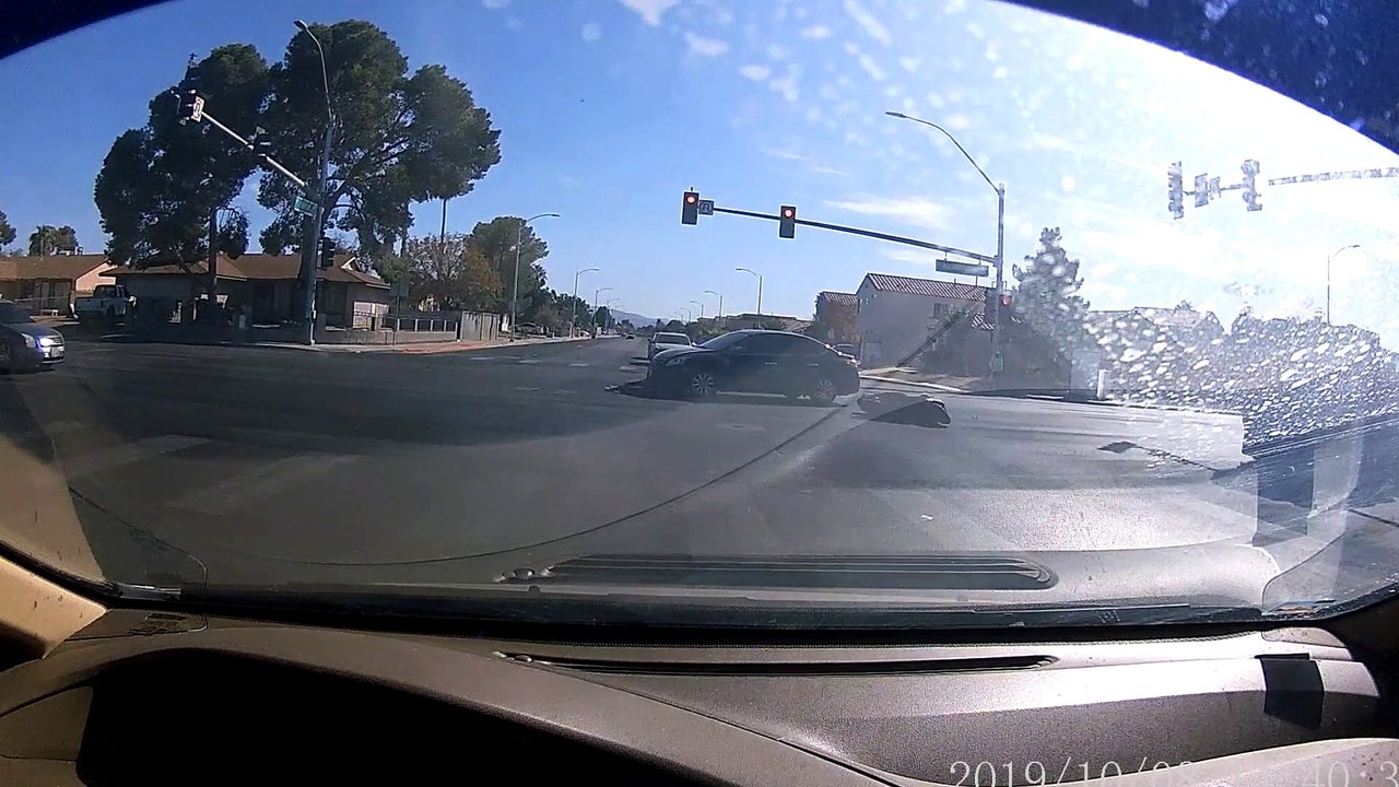 Motorcycle Slides to a Stop