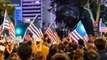 Thousands of pro-democracy protesters throng Hong Kong's Chater Garden waving US flags