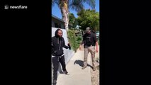 Shocking moment alleged officers tase and arrest mistakenly identified black man in Los Angeles