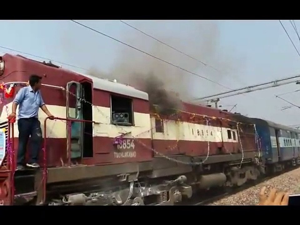 Train engine on fire - yes this is actually happening!