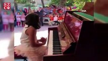 Amerika'dan ödüllü çocuk piyanist köy çocuklarına konser verdi