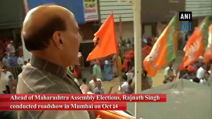 Maha assembly elections: Rajnath Singh conducts roadshow in Mumbai
