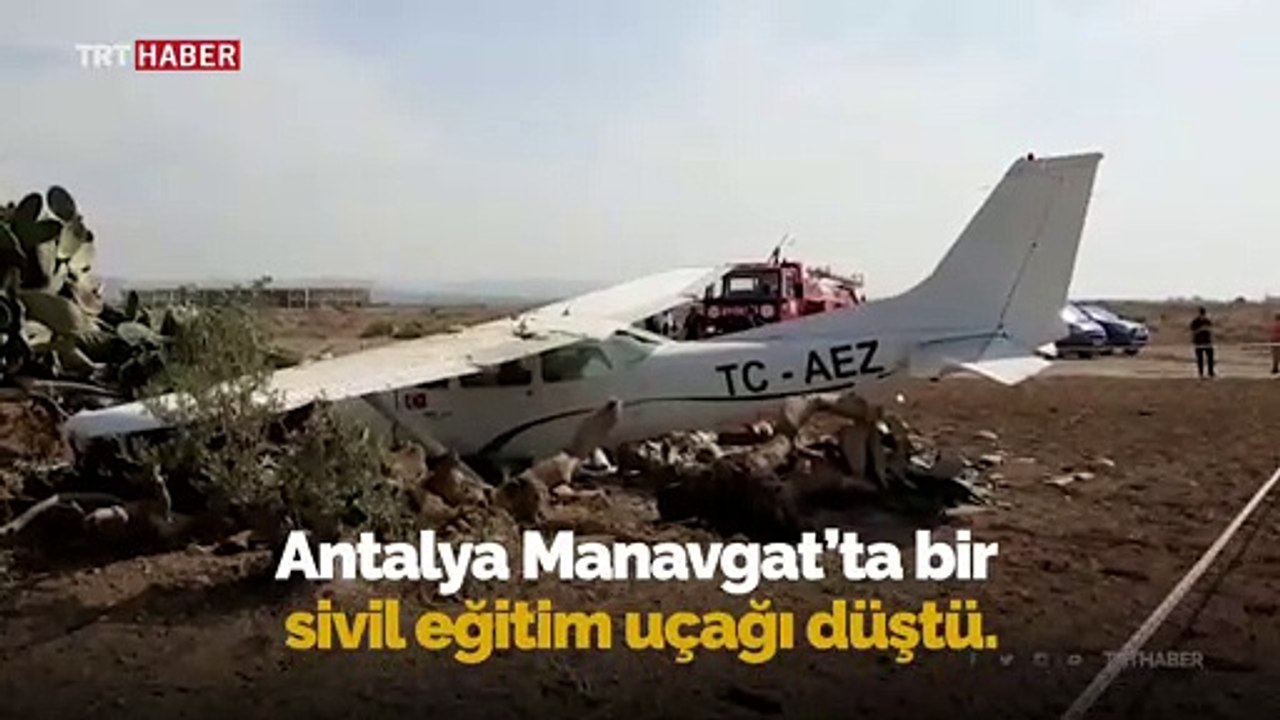 Antalya'da sivil eğitim uçağı düştü