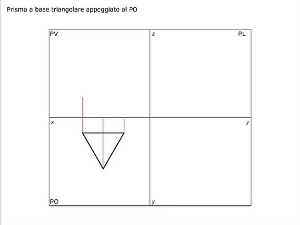 Proiezione Ortogonale di Prisma a base triangolare (appoggiato)