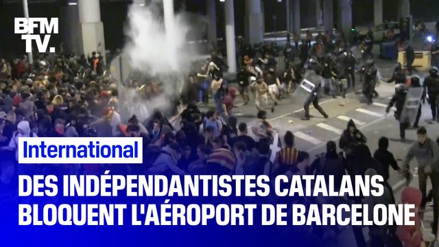Des indépendantistes catalans ont bloqué l'aéroport de Barcelone pour protester contre la condamnation de 9 de leurs dirigeants