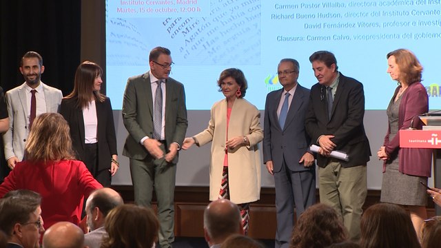 Calvo en el acto presentación del anuario español del Instituto Cervantes