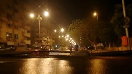 Dash Cam Street Camera In Night Cold Day