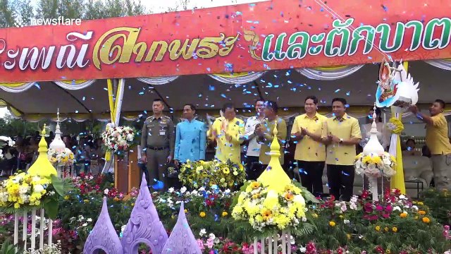 Colourful parades to mark the end of Buddhist lent in Thailand