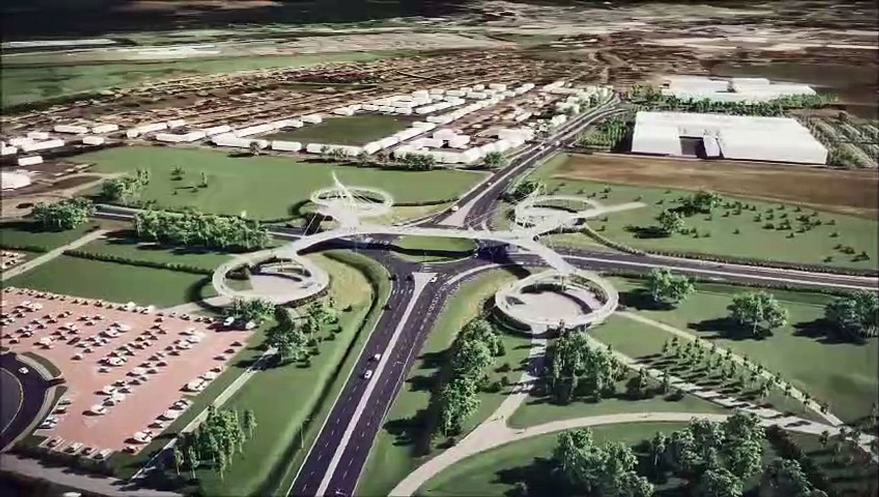 Falkirk A9, A904 proposed improvements with impressive Westfield crossing bridge walkway