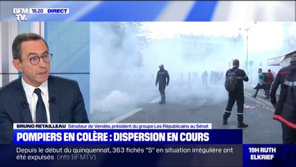 Manifestation des pompiers: Pour Bruno Retailleau, "ils en ont ras le bol parce qu'ils sont la voie de recours de tout ce qui ne marche pas"