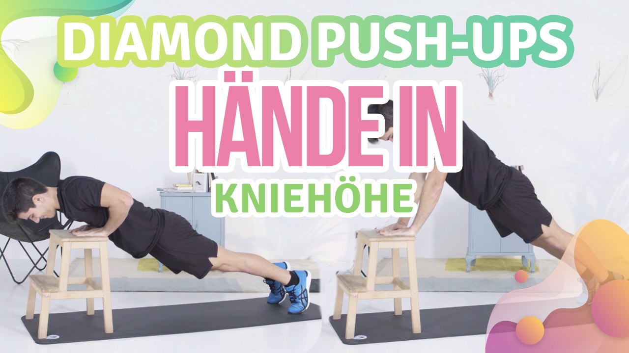 Diamond Push-ups, Hände in Kniehöhe - Besser gesund Leben