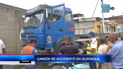 Camión se accidentó en Flor de Bastión, Guayaquil