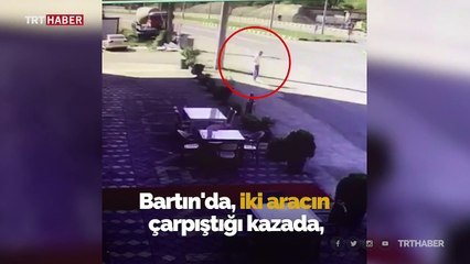 Bartın'da mucize kurtuluş güvenlik kamerasında