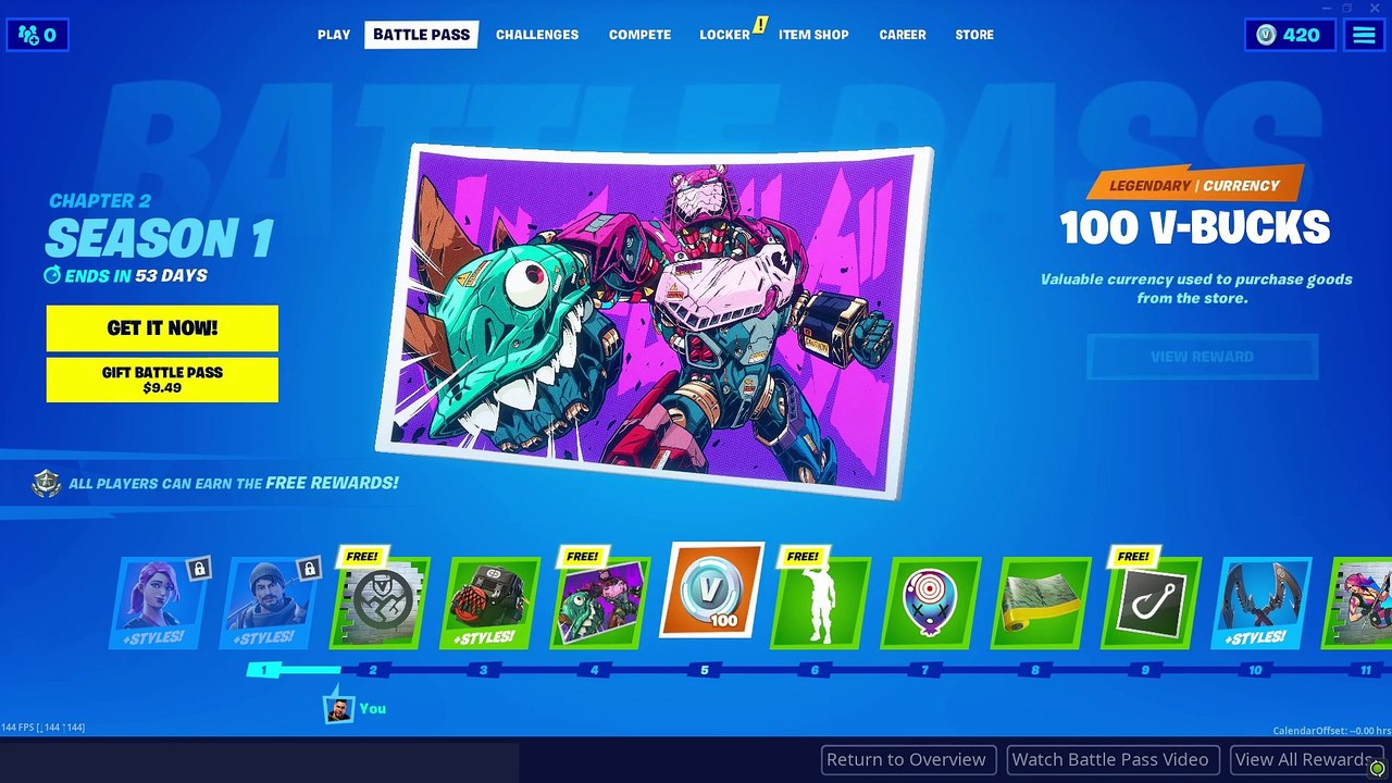 *NEW* CHAPTER 2 BATTLEPASS!! All Skins, Emotes, Gliders, And More! (Fortnite Chapter 2)