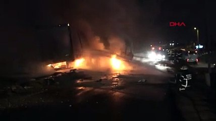 TIR çıra gibi yandı