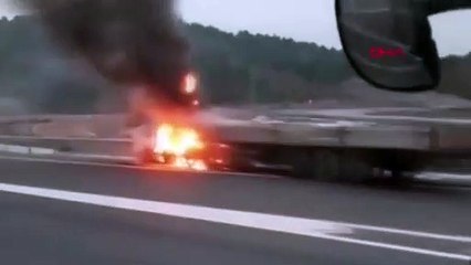 Kuzey Çevre Otoyolu'nda TIR kazası ! Alev alev yandı