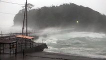 Typhoon Hagibis Crashes Into Japan -Storm Surge Waves And Powerful Wind