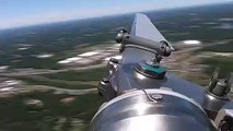 Camera posée sur une pale d'hélicoptère
