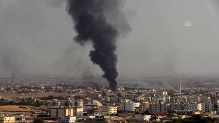 Rasulayn kırsalındaki terör mevzilerinden duman yükseliyor