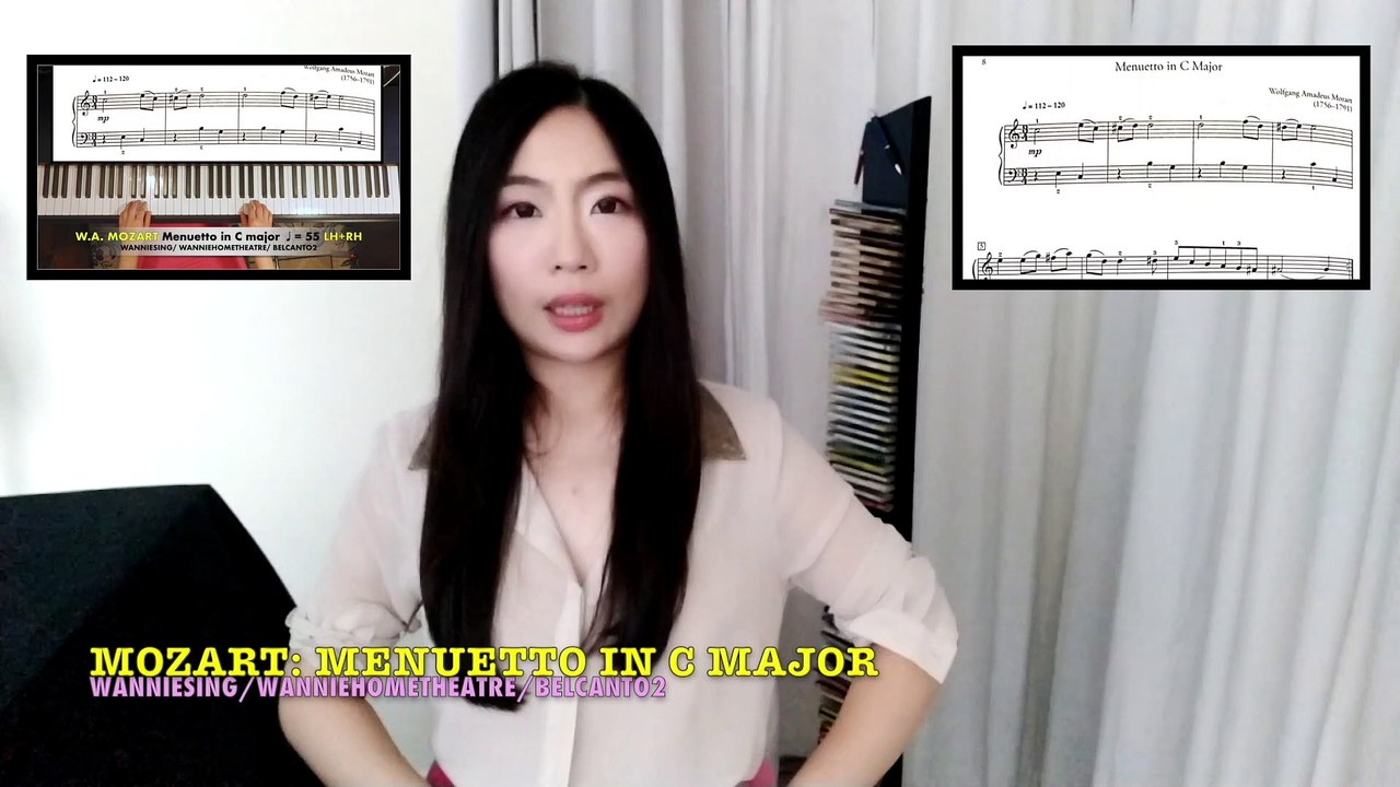 Mozart Menuetto in C Major 10 min piano exercise rcm repertoire level 2