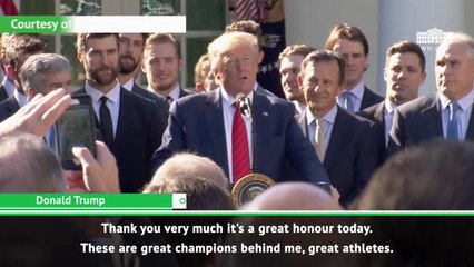 Trump takes spotlight at St Louis Blues White House visit