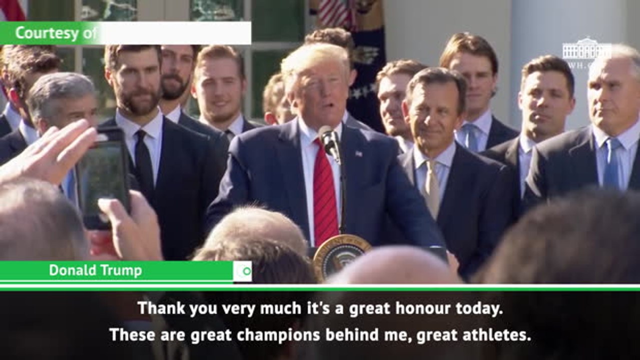 Trump takes spotlight at St Louis Blues White House visit