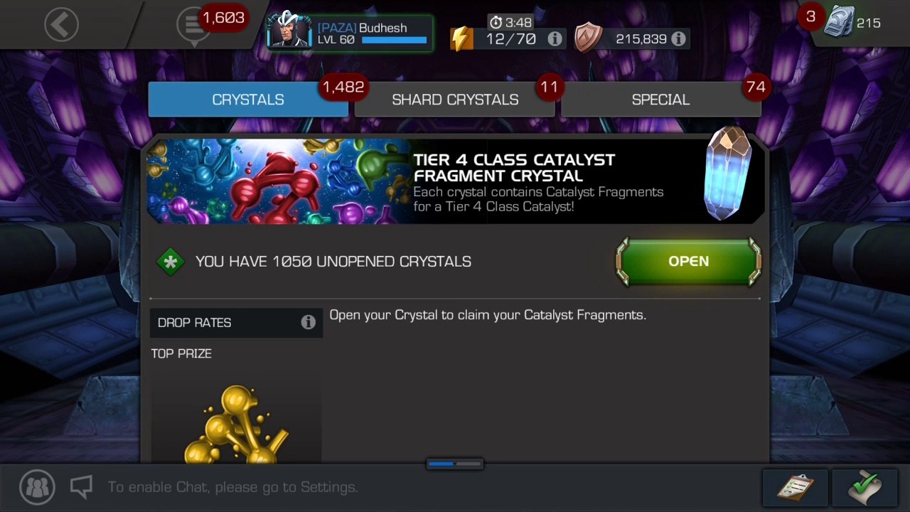 1050 Tier 4 Class Catalyst Fragment Crystal - Marvel Contest Of Champion