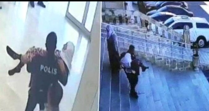 Mardin'de bir polis, yürümekte zorlanan 85 yaşındaki kadını kucağında taşıdı