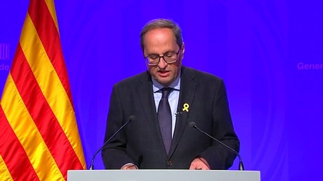 Discurs de Quim Torra sobre la tercera nit d'incidents