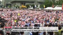 Number of S. Korean tourists to Japan falls by 58% y/y in September
