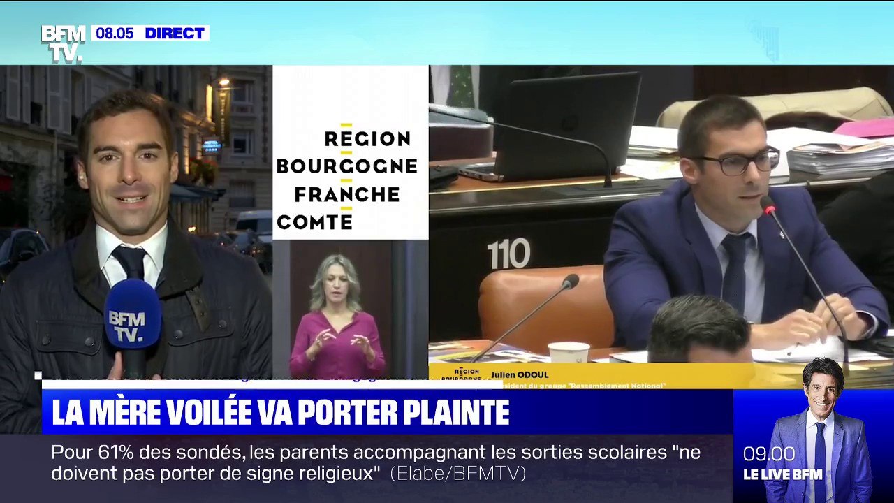 "Tout ça est une instrumentalisation de réseaux islamistes." Julien Odoul (RN) se dit "serein" et "déterminé" face aux deux plaintes déposées par la mère voilée qu'il a pris à partie