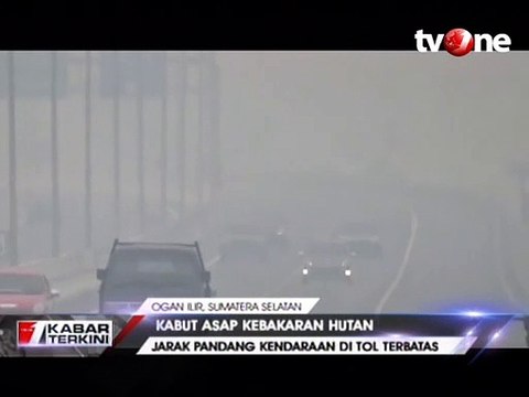 Kabut Asap Kebakaran Hutan Selimuti Tol Trans Sumatera