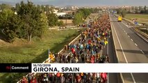 Catalogne : les indépendantistes en marche contre la condamnation de leurs dirigeants