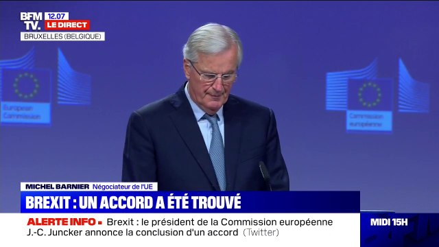 Ce texte permet d'apporter de la sécurité juridique, partout là ou le Brexit crée de l'incertitude. Michel Barnier annonce la conclusion d'un accord sur le Brexit