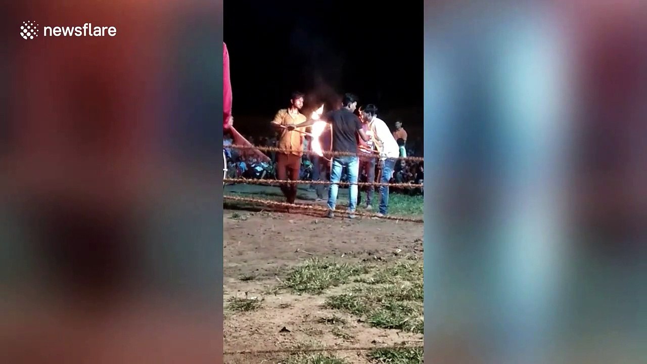 Man sustains spinal injury while jumping through burning hoop in central India