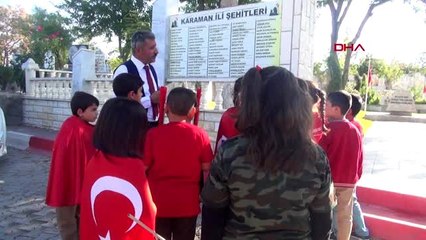 Karaman ilkokul öğrencilerinden şehitlik ziyareti