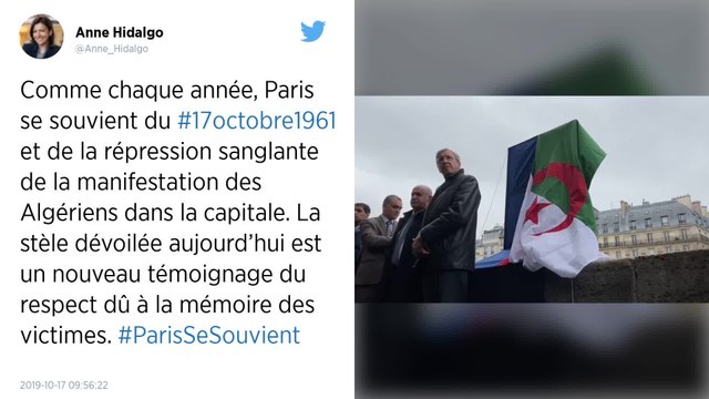 Paris inaugure une stèle en hommage aux victimes algériennes de la répression du 17 octobre 1961