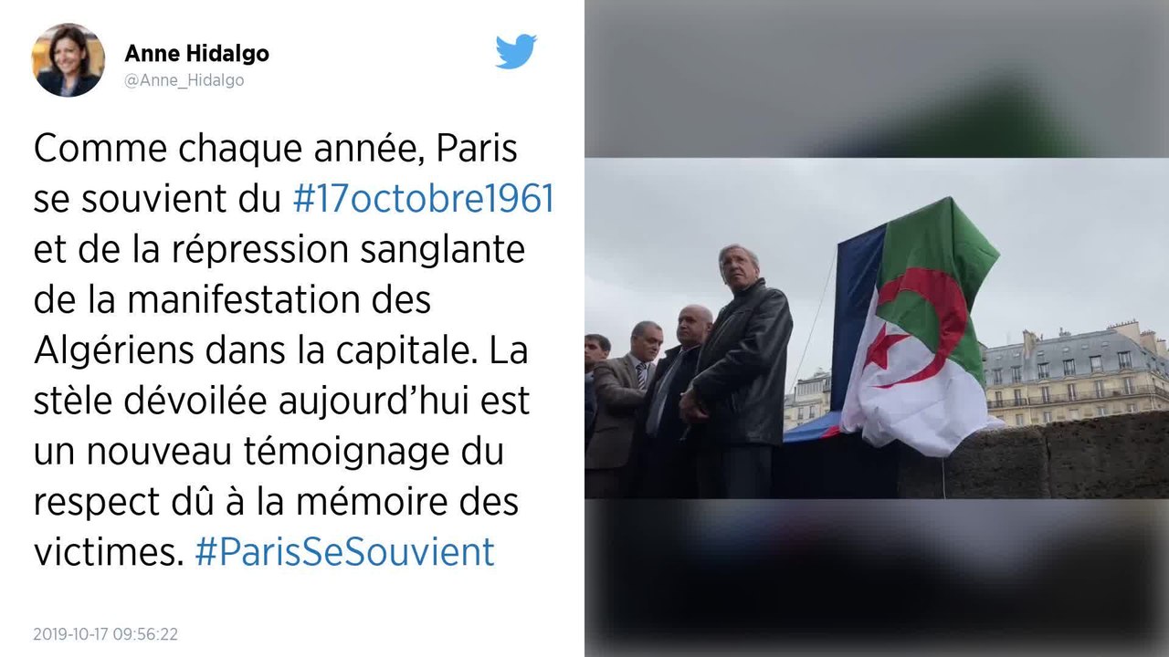 Paris inaugure une stèle en hommage aux victimes algériennes de la répression du 17 octobre 1961