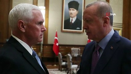Cumhurbaşkanı Erdoğan ABD Başkan Yardımcısı Mike Pence’i kabul ediyor
