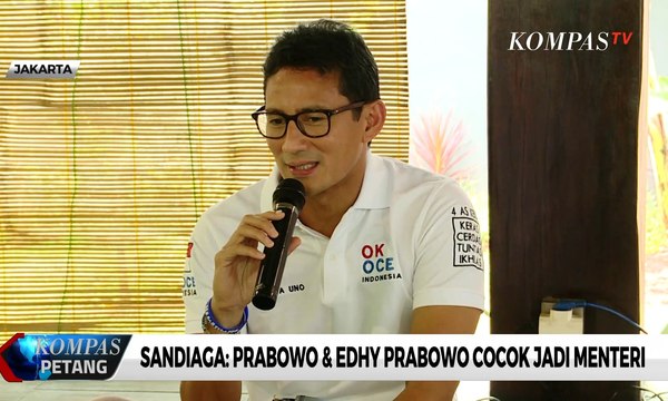 Sandiaga Uno: Prabowo Subianto dan Edhy Prabowo Cocok Jadi Menteri