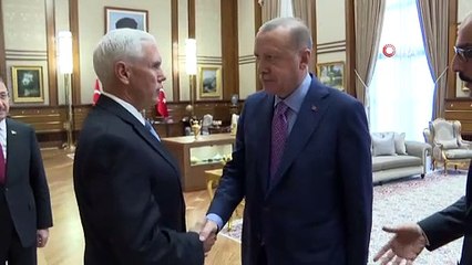 Cumhurbaşkanı Erdoğan Pence'i Kabul Ediyor, İşte İlk Görüntüler
