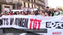 Unos 25.000 estudiantes se manifiestan en Barcelona contra la sentencia del procés