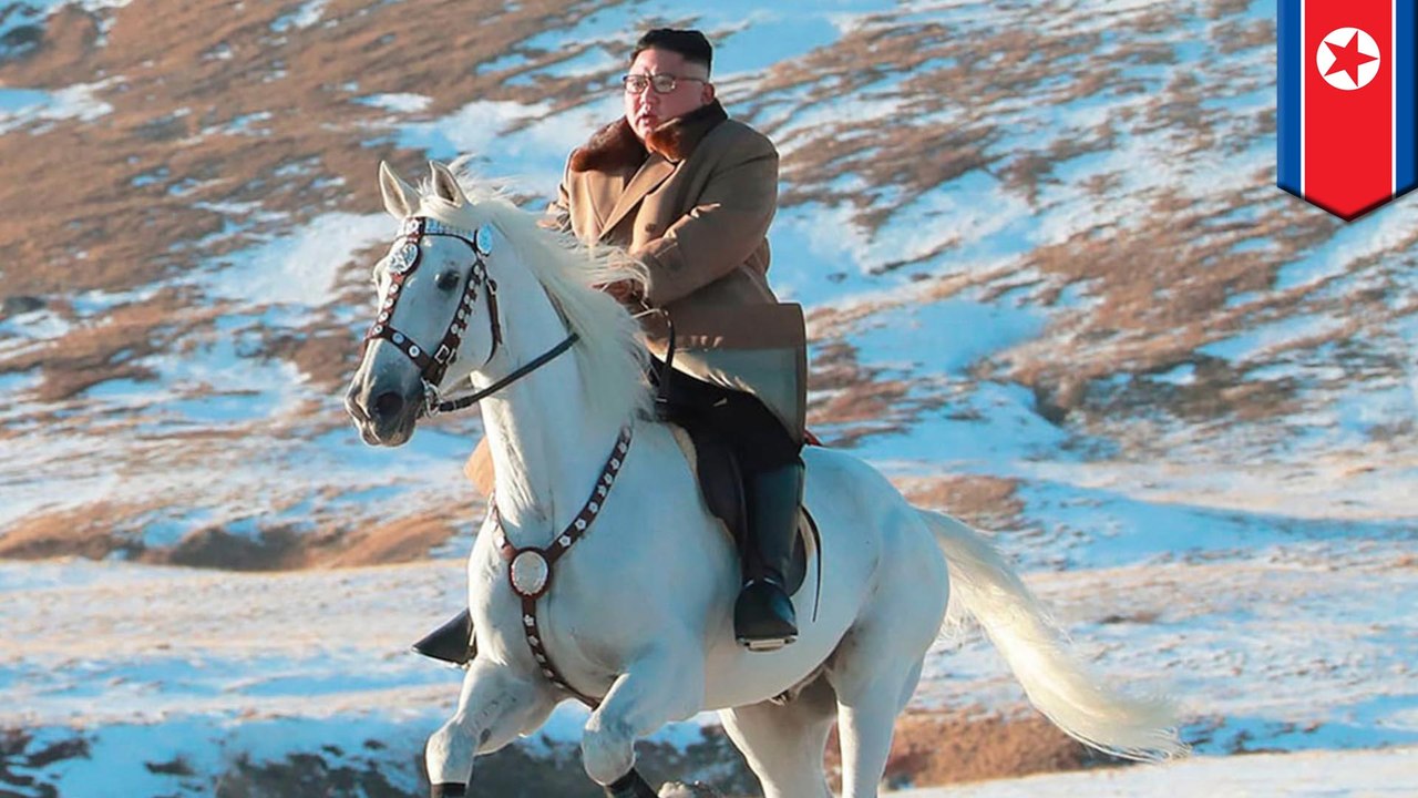 Kim Jong-un forces horse to take his big butt up sacred mountain