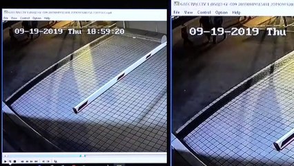HKDI CCTV 1859 校方指停車場出入口片段左上角一女子以全黑打扮行過正係陳彥霖 片段女子仲係四肢健全，頭腦清醒，生勾勾，衣著齊全, 有著鞋