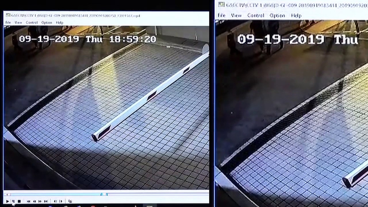 HKDI CCTV 1859 校方指停車場出入口片段左上角一女子以全黑打扮行過正係陳彥霖 片段女子仲係四肢健全，頭腦清醒，生勾勾，衣著齊全, 有著鞋