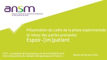 Présentation du cadre de la phase expérimentale et retour des parties prenantes Espoir‐(Im)patient