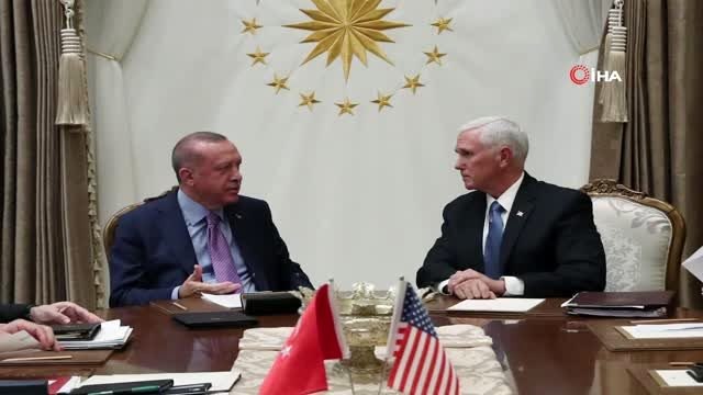 - Cumhurbaşkanı Recep Tayyip Erdoğan'ın ABD Başkan Yardımcısı Mike Pence'i kabulü sona erdi.