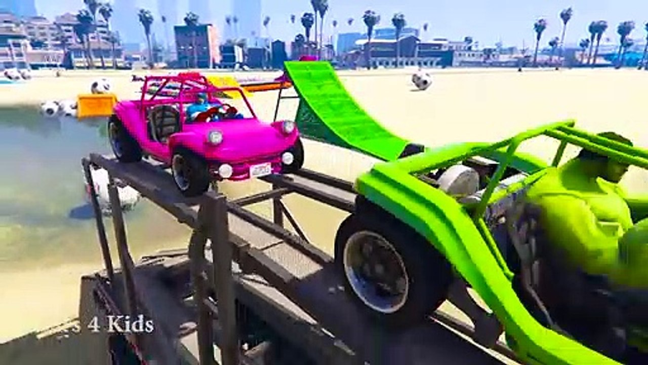 FUNNY SMALL CARS Transportation and Spiderman Cartoon for Kids & Colors for Toddlers Nursery Rhymes