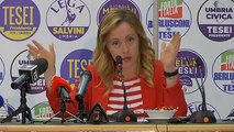 Perugia - Conferenza stampa congiunta con Tesei, Berlusconi, Salvini e Meloni (17.10.19)