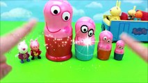 Peppa Pig Nesting Doll Toy Surprises Peppa Pig School Bus Toys For Kids